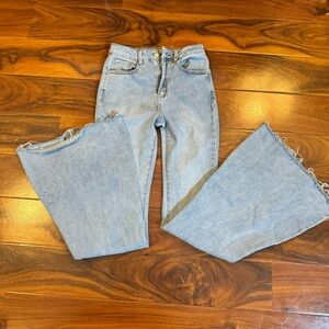 Light Wash High-Rise Wide-Leg Jeans